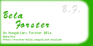 bela forster business card