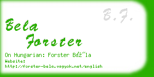 bela forster business card